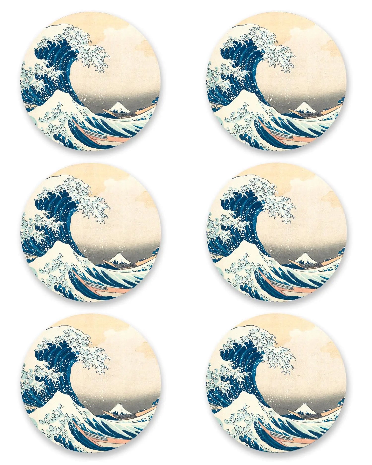 Posavasos La Ola de Hokusai Pack de 12 freeshipping - Home and Living