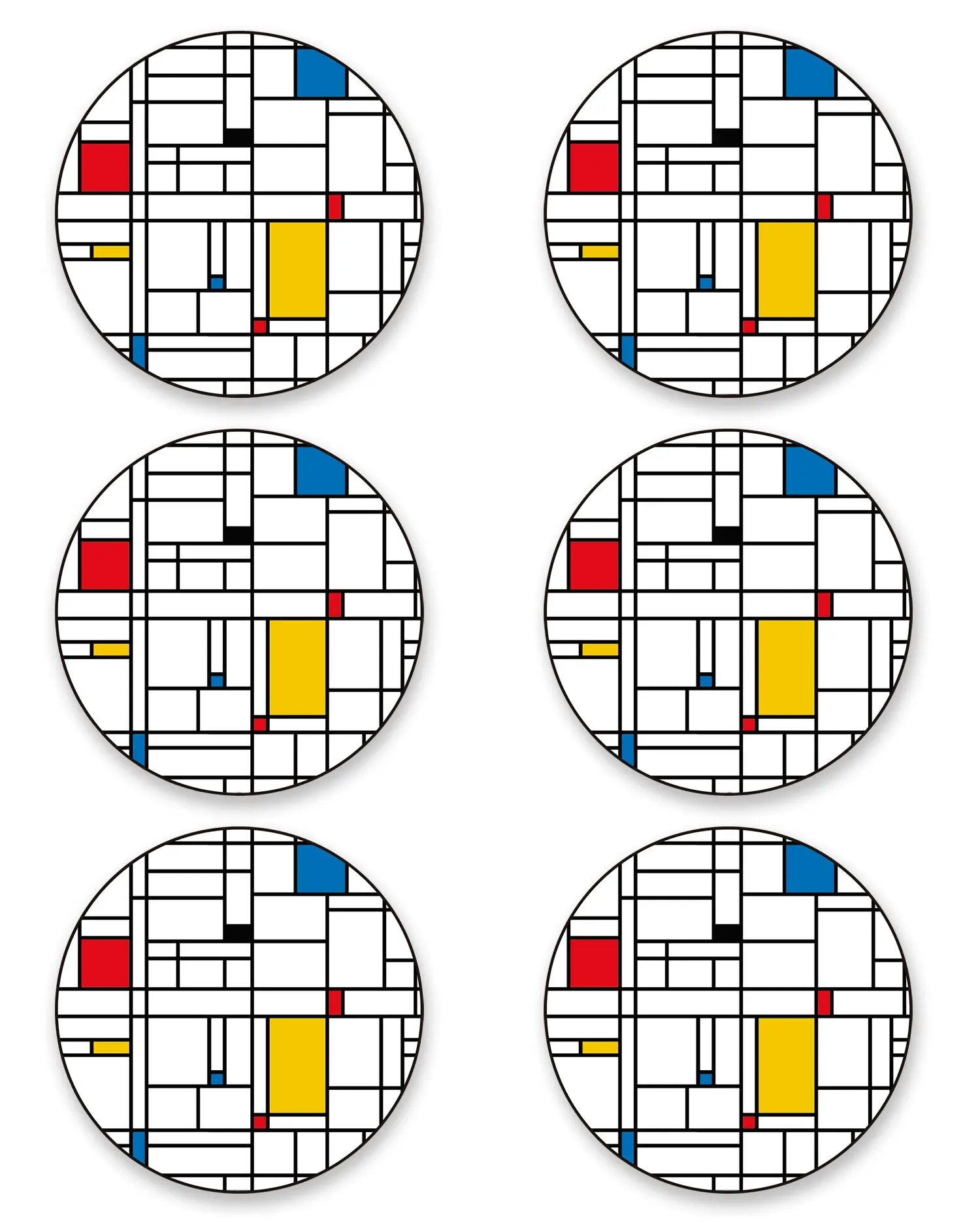 Posavasos Mondrian Pack de 12 freeshipping - Home and Living