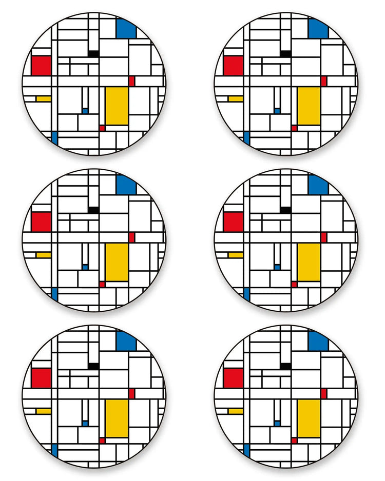 Posavasos Mondrian Pack de 12 freeshipping - Home and Living