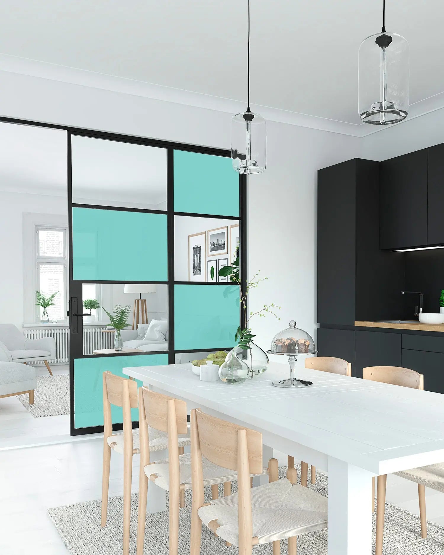 Vinilo para Ventanas Adhesivo Azul freeshipping - Home and Living