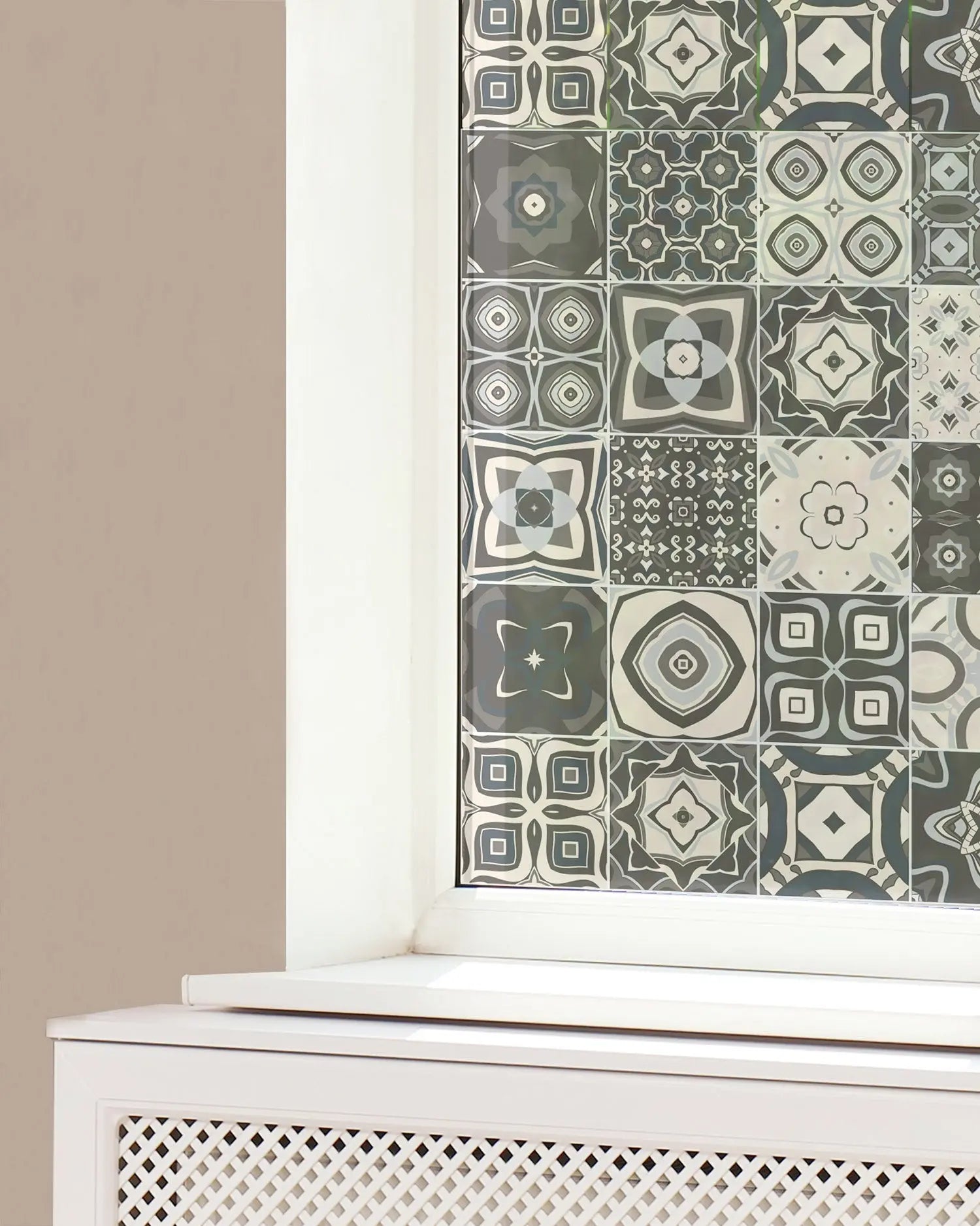 Vinilo para Ventanas Baldosa Hidráulico Gris freeshipping - Home and Living