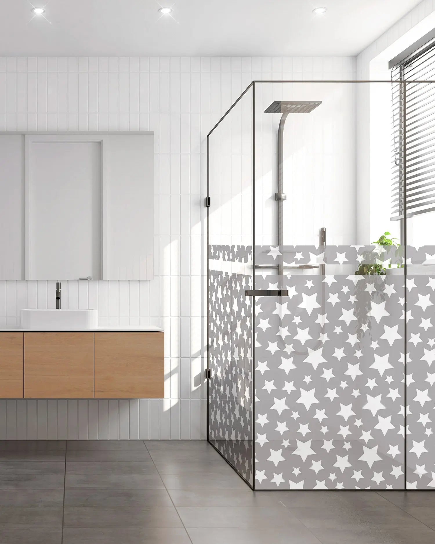 Vinilo para Ventanas Estrellas Gris freeshipping - Home and Living