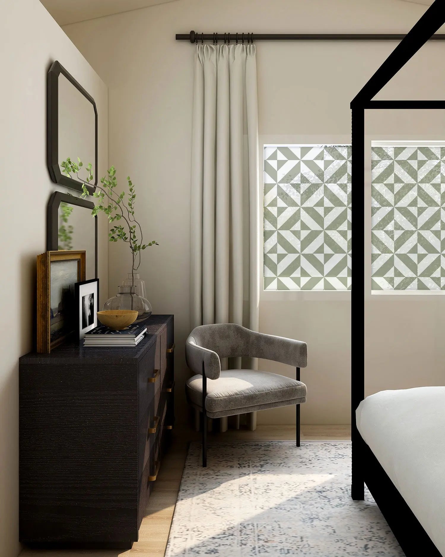 Vinilo para Ventanas Geometría Verde freeshipping - Home and Living