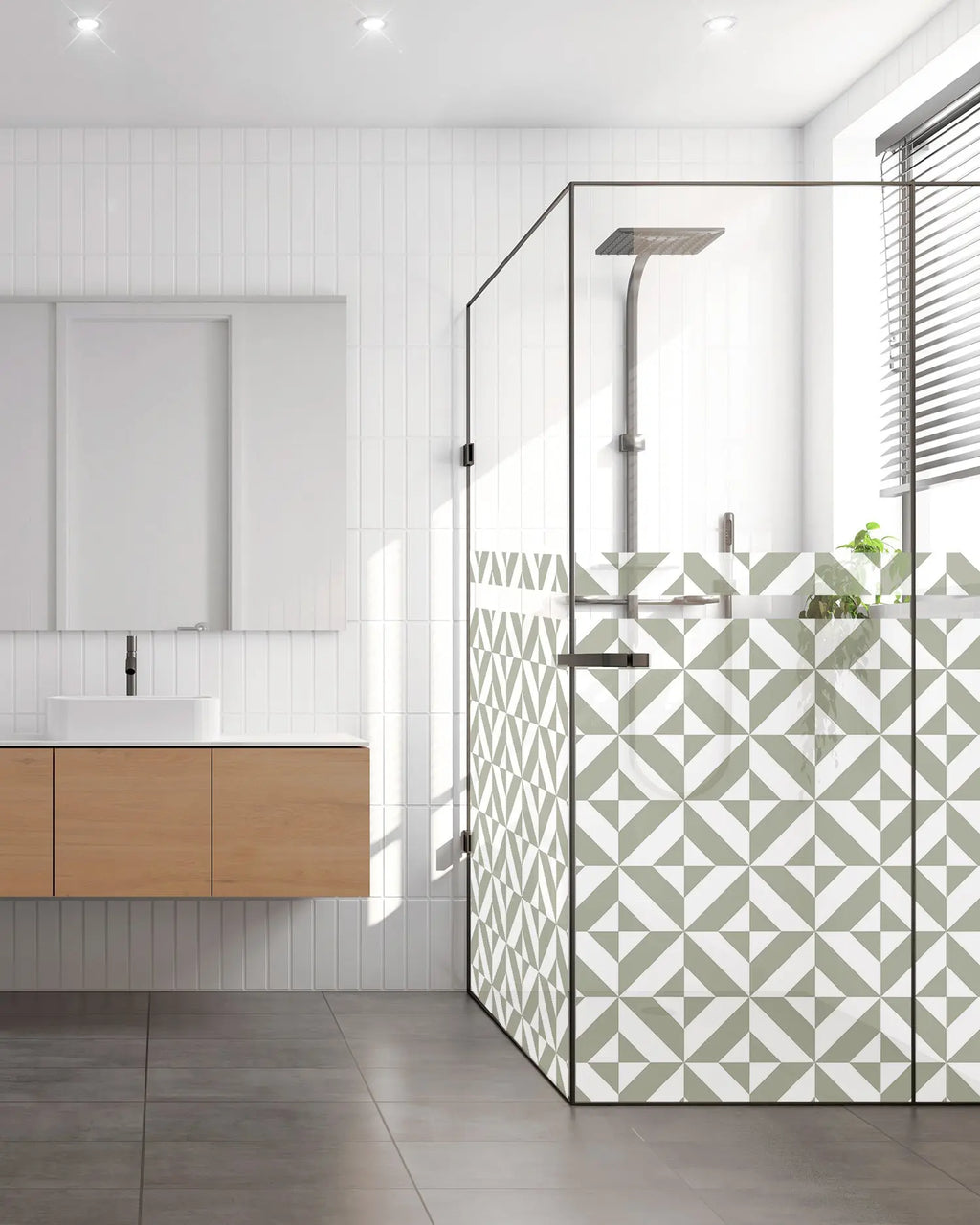 Vinilo para Ventanas Geometría Verde freeshipping - Home and Living