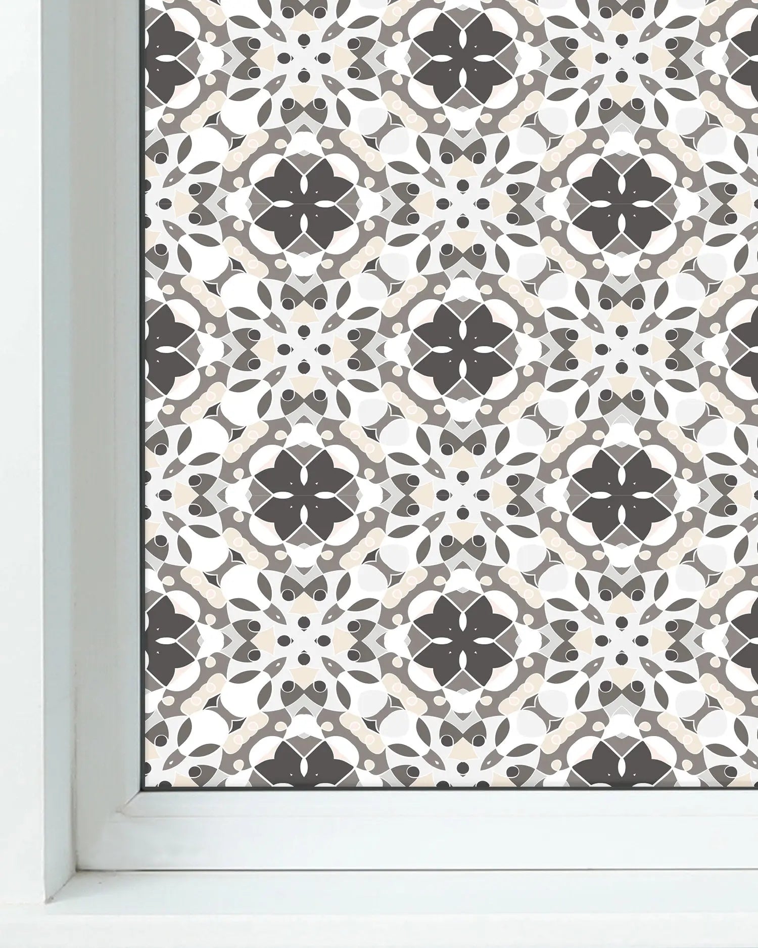 Vinilo para Ventanas Hidráulico Oriental Mosaico Gris freeshipping - Home and Living